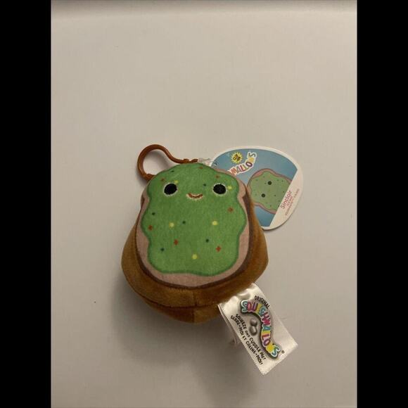 Squishmallows Sinclair the Avocado Toast 3.5” Clip-On Kellytoy Plush - Picture 1 of 3